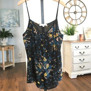Ann Taylor LOFT Women's Sleeveless blouse/tank, Size XL, Black/Smoky blue/Yellow